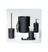 By Selim Neptune Siyah 5 Parça Polyester Banyo Seti