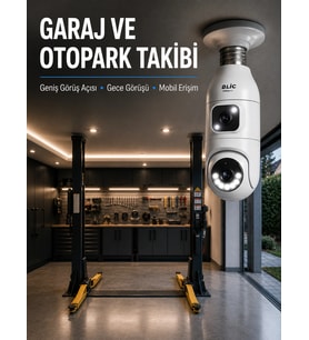 Mey İthalat® 360° Ev İzleme Wi-Fi Çift Lens Akıllı Ampul Kamera