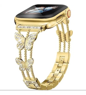 Apple Watch Seri 2/3/4/5/6/7/8/9/se 38 40 41mm Uyumlu Metal Ayarlanabilir Kelebekli Kordon
