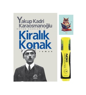 Kiralık Konak - Yakup Kadri Karaosmanoğlu -iletişim Yayıncılık - Sarı Fosforlu Kalem - Defterli Seti (Renksiz)