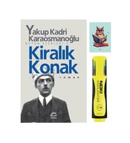 Kiralık Konak - Yakup Kadri Karaosmanoğlu -iletişim Yayıncılık - Sarı Fosforlu Kalem - Defterli Seti (Renksiz)