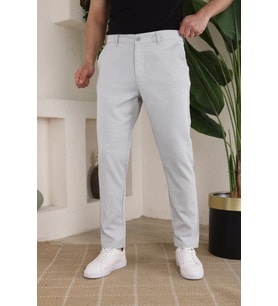 Erkek Casual Slim Fit Cord Desenli Kumaş Pantolon