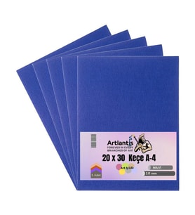 Mavi Keçe A4 2 mm 20x30 cm 5 li 1 Paket Okul Kreş Etkinlik
