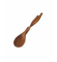 El yapımı zeytin kaşık (Ekru - Kahverengi)