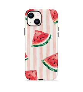 iPhone 15 Vorian Çift Katmanlı MagSafe Kılıf Watermelon Blush Stripe
