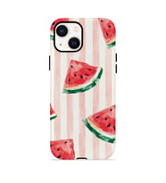 iPhone 15 Vorian Çift Katmanlı MagSafe Kılıf Watermelon Blush Stripe