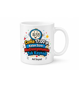 Cuma Mesai Bitimini Saniye Saniye Sayan Çalışan Kupası Hediye Bardak