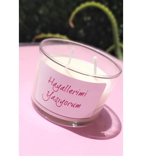 Hayallerimi Yaşıyorum, Yaşam Serisi Bardak Mum, Doğal Soya Mumu