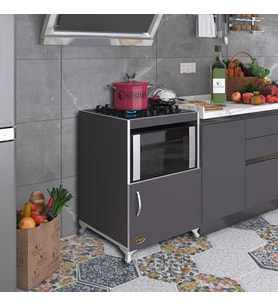 Kenzlife ocak dolabı doğangün gri 85*60*56 hazır mutfak ankastre gömme ocak için arkalıksız (Karışık)