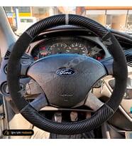 Ford Focus Dikme Direksiyon Kılıfı Alcantara Süet Mat Karbon Gri Yüzük ve Dikiş Ambiente-Comfort-Trend-Ghia 1998-2001