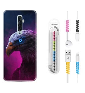 Oppo Reno 2Z 4 Lite 4 Pro 5 6 7 A31 Kılıf Kablo Koruma Spiral Silikon Kartal 1622