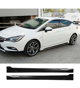 Opel Astra K Rieger Yan Marşpiyel Seti Plastik 2 Adet Mat Siyah 2015 2016 2017 2018 2019 2020 2021 karlık+ek+bodykit