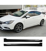 Opel Astra K Rieger Yan Marşpiyel Seti Plastik 2 Adet Mat Siyah 2015 2016 2017 2018 2019 2020 2021 karlık+ek+bodykit