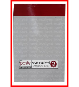 Sevk İrsaliyesi 14x20 cm boyutunda 2/50 Otokopili 1 Asıl 1 Suret 2 Nüsha 6 Adet