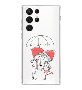 Samsung Galaxy S22 Ultra Uyumlu Kamera Korumalı Kapak Aşk Tasarımlı  Şeffaf Kılıf