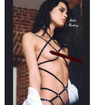 Intive Fantasy Siyah Ağı Açık Ayarlanabilir Vücut Harness/Fantezi Aksesuar