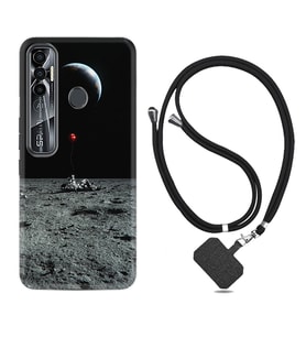 Tecno Spark 6 6 Go 8C 8 Pro 7 7 Pro Kılıf Boyun Askılı Silikon Astronoot Red Baloon 1608