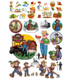 Çiftçi Sticker Set 25 Parça Telefon, Tablet, Defter, Laptop Sticker