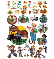 Çiftçi Sticker Set 25 Parça Telefon, Tablet, Defter, Laptop Sticker