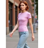 Viskon Ribana Bisiklet Yaka Fitted Bluz Günlük Kombinler İçin Rahat Kullanım Modern Stil
