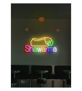 Shawarma Yazılı ve Şekilli Neon Tabela