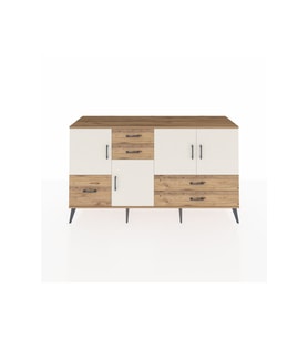 Kronos Konsol 4 Raflı 5 Çekmeceli 4 Kapaklı 176x59x99 Çam-Aytaşı/Çam