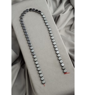 Hematit Doğal Taş Parlak Füme Daire Kesim 8x2mm Dizi