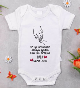 BK Kids İsimli En İyi Arkadaşın Olmaya Geldim Tasarımlı Bebek Body Zıbın - Model 1