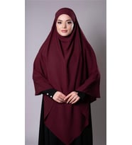 Bordo Pratik Hazır Geçmeli Tesettür Eşarp Medine İpeği Bağcıklı Sufle Hijab 2301_16