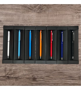 Dokunmatik Uçlu Metal Tükenmez Kalem Kutulu (Touch Pen) Kırmızı (Lacivert)