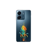 Redmi 13C ile uyumlu Splash ahtapot tasarımlı şeffaf silikon kılıf