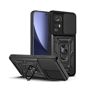Coverzone Xiaomi 12 Lite ?le Uyumlu PhoenixShield S�rg�l� Sistem Kamera Korumal? Kapak Tam Koruma Manyetik Vega Kapak Siyah