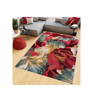Rovigo Home Dijital Baskı Yıkanabilir Kaymaz Taban Salon Halısı RVG0428 (Kırmızı)
