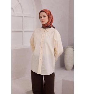 Ekose Desen İpek Twill Eşarp 4218D01 (Kiremit)