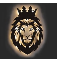 Lucenda Led Işıklı Portre Aslan Figürlü Tablo Duvar Dekorlu Gece Lambası (Sarı)