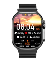 Watch 8 Ultra Akıllı Saat 1:1 kasa 49mm 2.08 "ekran Vidalı Kordon Kilitlemeli (Siyah)