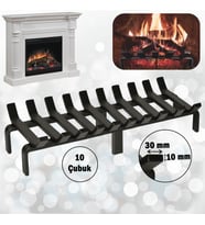 Şömine Izgarası 10 Çubuklu 60 cm x 32 cm Ekstra Dar Gözlü Izgara