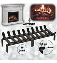 Şömine Izgarası 10 Çubuklu 60 cm x 32 cm Ekstra Dar Gözlü Izgara