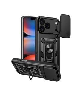 Newface Apple iPhone 17 Pro Max Pars Lens Yüzüklü Silikon - Siyah
