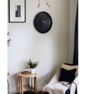 36 Cm Siyah Dekoratif Duvar Saati (Standart)