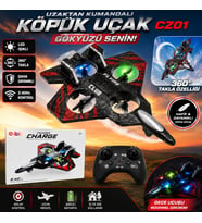 Uzaktan Kumandalı Köpük Uçak 25 cm CZ01 LED Işıklı RC Drone Uçak 2.4GHz Şarjlı Takla Özellikli