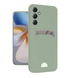 Northcity Samsung Galaxy A16 5G Kelvin Kartvizitli Silikon Kılıf - Açık Yeşili (Mat ve Çizilmez)