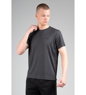 Maraton Regular Erkek Bisiklet Yaka Siyahmelanj T-shirt