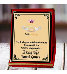 Kuyumcu Baskılı Plaket (1. Tasarım)  Kişiye Özel (Kırmızı)