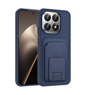 Coverzone Xiaomi 15T ile Uyumlu K?l?f Z-Bikart Kart B�lmeli Standl? Kilif, Deri Dokulu Y�zey, Darbe Emici Kenar Koruma, Arka Kapak Tasar?m? Xiaomi 15T kilif Lacivert