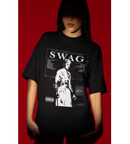 Tasarım Justin Bieber Swag Şarkıcı Baskılı Unisex Oversize Tişört