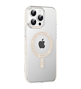İphone 14 Move Taşlı Magsafe Kapak - Pembe