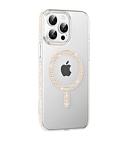 İphone 14 Move Taşlı Magsafe Kapak - Pembe