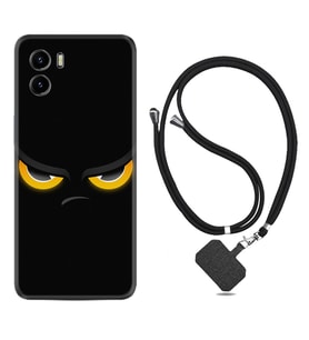 Vivo Y15S Y32 Y33S Y51 Y53S Kılıf Boyun Askılı Silikon Black Eyes 1644