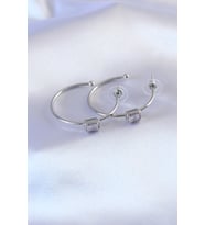 Gümüş Renk Zirkon Taşlı Kadın Küpe 5886 - HPSBYI8168-5606